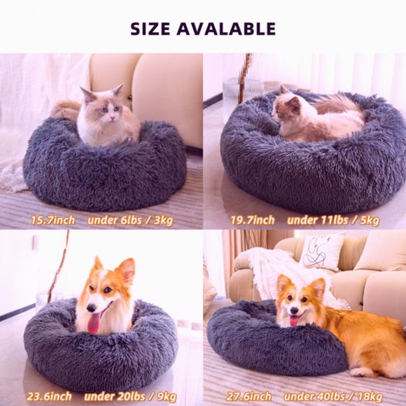 Pet bed plush doughnut circle - Picture 6 of 7